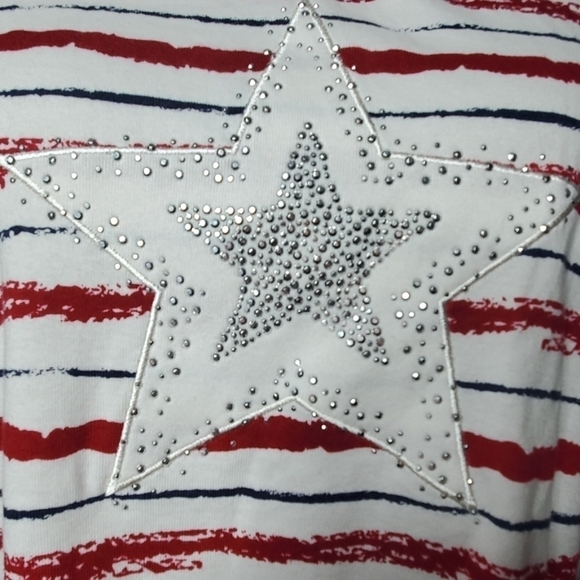 KAREN SCOTT PLUS SIZE‎ 2X AMERICANA TOP 4 JULY BLOU - Picture 4 of 6